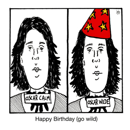 Birthday - Oscar Wilde funny birthday greeting card front design by comedian Stewart Francis