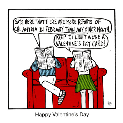Valentine's - Keep it Light funny valentine's greeting card front design by comedian Stewart Francis